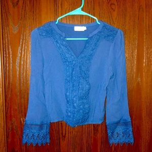 Pink lily long sleeve blouse